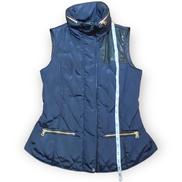 2for$35 NWOT ZARA Blue Puffer Vest with Hood Size Medium - Picture 7 of 16